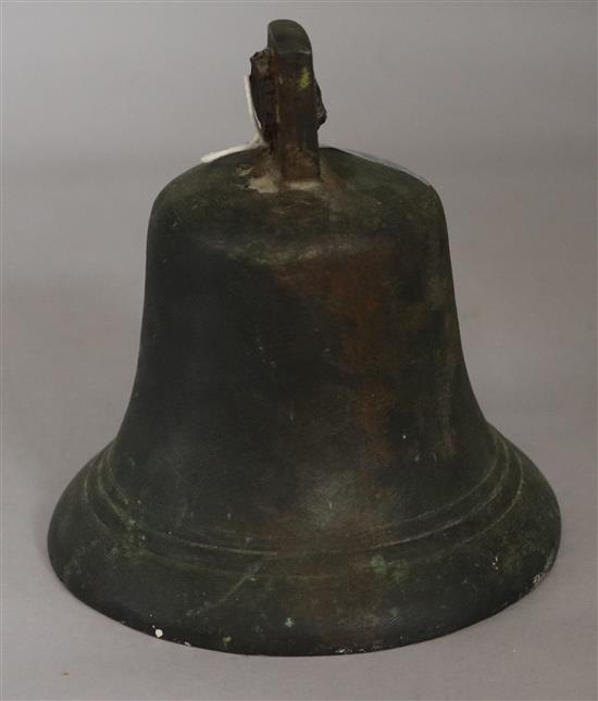 A 19th century bronze bell, reputedly the property of Captain Frederick Stoodley, 16th Lancers (d. 1891)